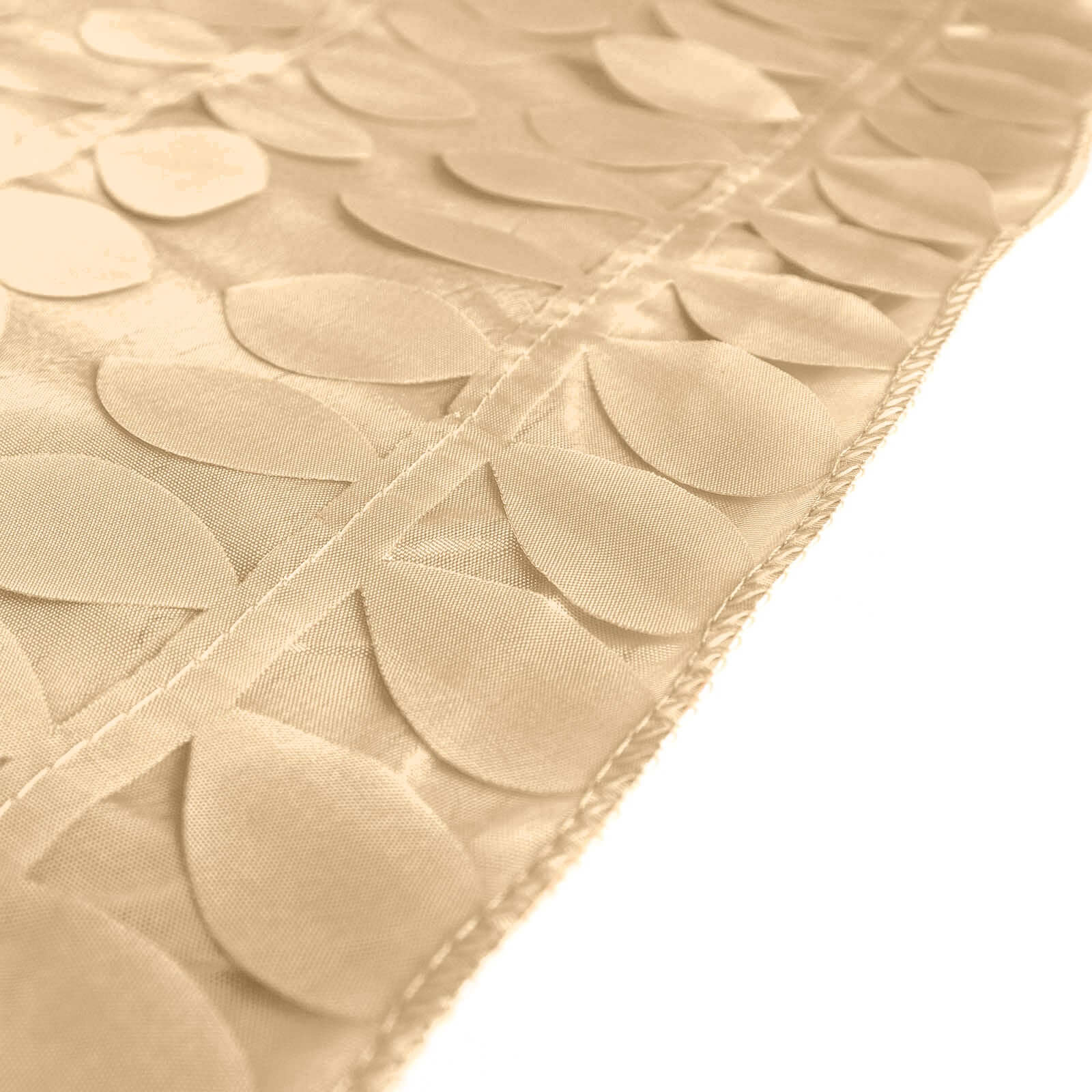 8ftx8ft Champagne 3D Leaf Petal Taffeta Event Curtain Drapes, Backdrop Event Panel With Rod Pocket - Bell Racket Store