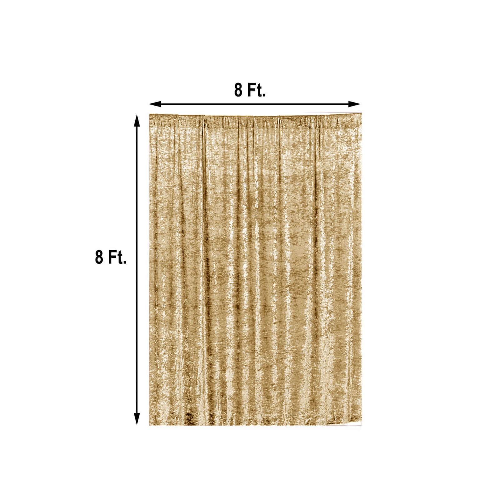 Champagne Crushed Velvet Backdrop Curtain â€“ 8ft x 8ft Event Drape with Rod Pocket, Privacy Panel for Photo Booths & Events