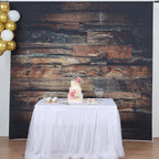 8ftx8ft Dark Brown 3D Wood Panel Vinyl Party Photography Backdrop, Photo Shoot Natural Background - Bell Racket Store