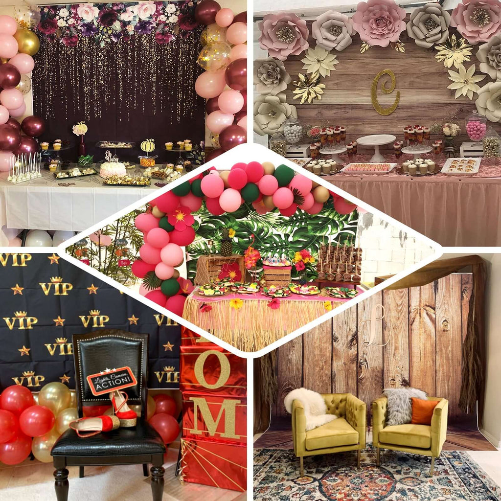 8ftx8ft Dark Brown 3D Wood Panel Vinyl Party Photography Backdrop, Photo Shoot Natural Background - Bell Racket Store