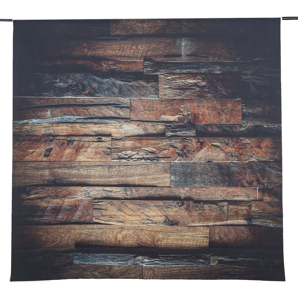 8ftx8ft Dark Brown 3D Wood Panel Vinyl Party Photography Backdrop, Photo Shoot Natural Background - Bell Racket Store