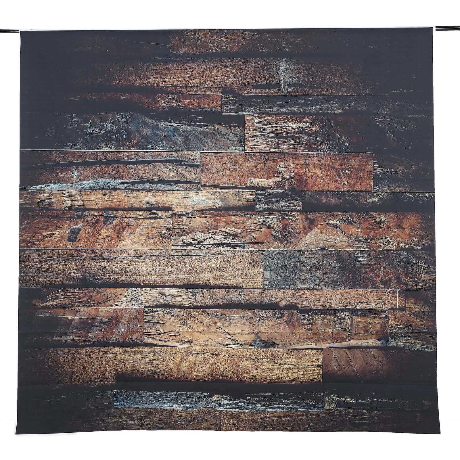 8ftx8ft Dark Brown 3D Wood Panel Vinyl Party Photography Backdrop, Photo Shoot Natural Background - Bell Racket Store
