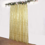8ftx8ft Gold Geometric Sequin Event Curtain Drapes with Satin Backing, Seamless Opaque Sparkly Backdrop Event Panel in Diamond Glitz Pattern - Bell Racket Store