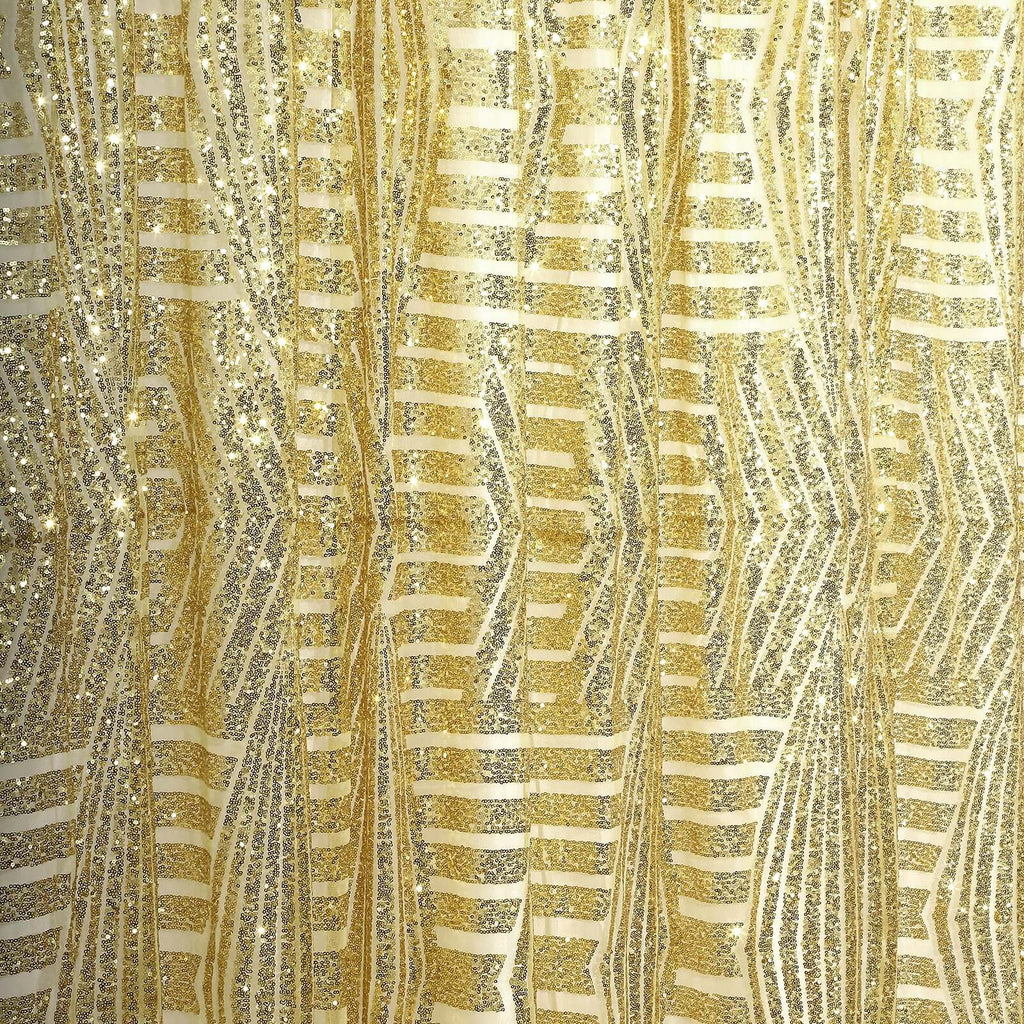 8ftx8ft Gold Geometric Sequin Event Curtain Drapes with Satin Backing, Seamless Opaque Sparkly Backdrop Event Panel in Diamond Glitz Pattern - Bell Racket Store