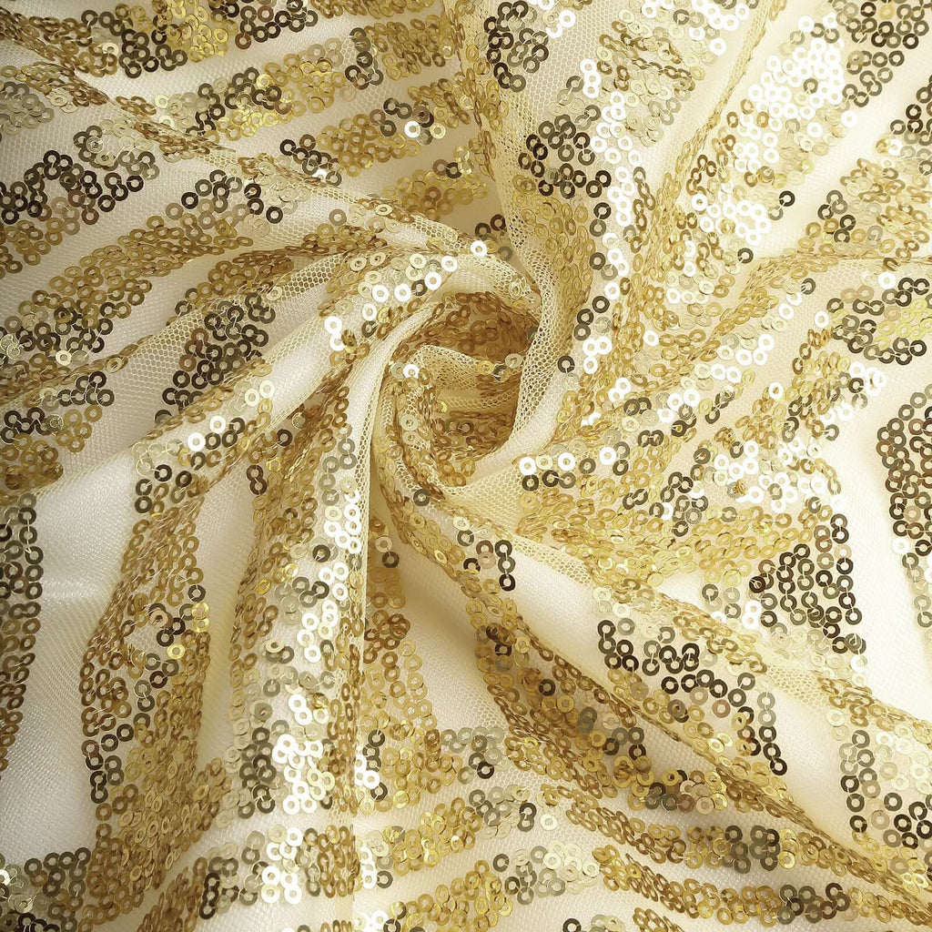 8ftx8ft Gold Geometric Sequin Event Curtain Drapes with Satin Backing, Seamless Opaque Sparkly Backdrop Event Panel in Diamond Glitz Pattern - Bell Racket Store