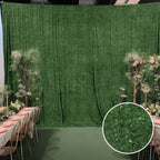 8ftx8ft Green Fringe Shag Polyester Event Drapery Panel, Minky Fabric Divider Backdrop Curtain - Bell Racket Store