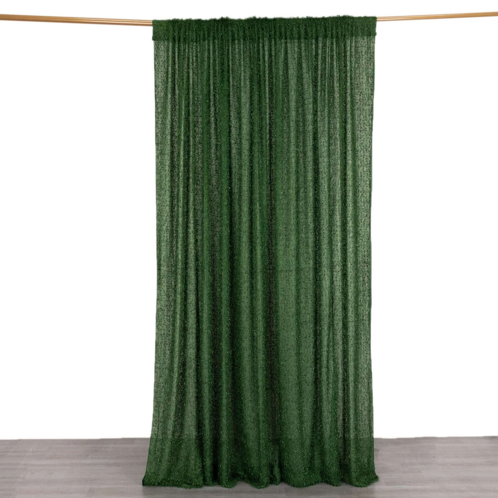 8ftx8ft Green Fringe Shag Polyester Event Drapery Panel, Minky Fabric Divider Backdrop Curtain - Bell Racket Store