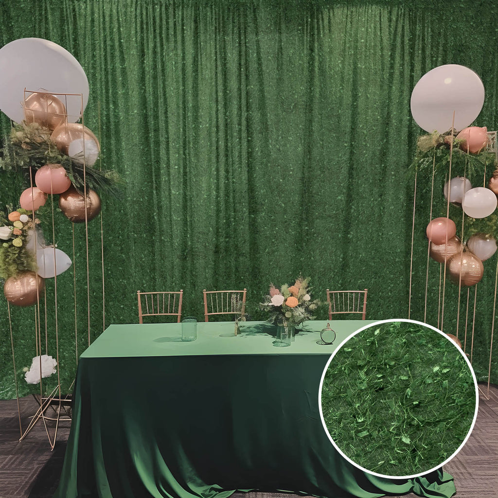 8ftx8ft Green Fringe Shag Polyester Event Drapery Panel, Minky Fabric Divider Backdrop Curtain - Bell Racket Store