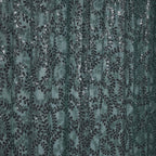 8ftx8ft Hunter Emerald Green Embroider Sequin Event Curtain Drapes, Sparkly Sheer Backdrop Event Panel With Embroidery Leaf - Bell Racket Store