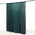 Hunter Emerald Green Crushed Velvet Backdrop Curtain â€“ 8ft x 8ft Event Drape with Rod Pocket, Privacy Panel for Photo Booths & Events