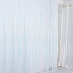8ftx8ft Iridescent Blue Sequin Event Curtain Drapes, Backdrop Event Panel - Bell Racket Store