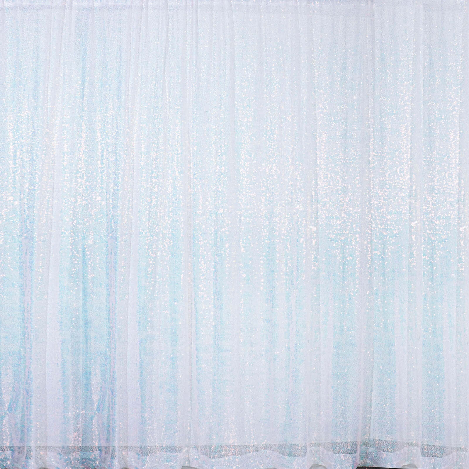 8ftx8ft Iridescent Blue Sequin Event Curtain Drapes, Backdrop Event Panel - Bell Racket Store