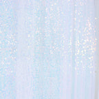 8ftx8ft Iridescent Blue Sequin Event Curtain Drapes, Backdrop Event Panel - Bell Racket Store