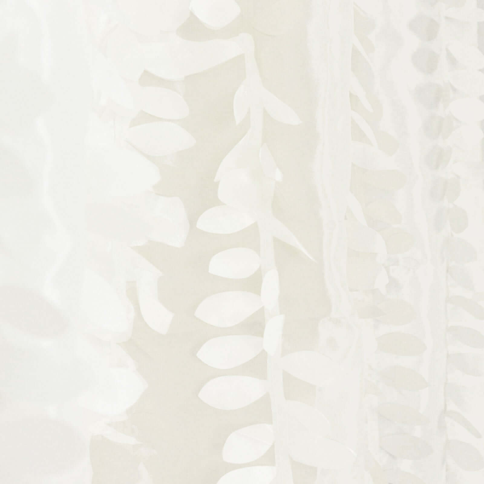 8ftx8ft Ivory 3D Leaf Petal Taffeta Event Curtain Drapes, Backdrop Event Panel With Rod Pocket - Bell Racket Store
