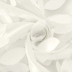 8ftx8ft Ivory 3D Leaf Petal Taffeta Event Curtain Drapes, Backdrop Event Panel With Rod Pocket - Bell Racket Store