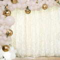 8ftx8ft Ivory 3D Leaf Petal Taffeta Event Curtain Drapes, Backdrop Event Panel With Rod Pocket - Bell Racket Store