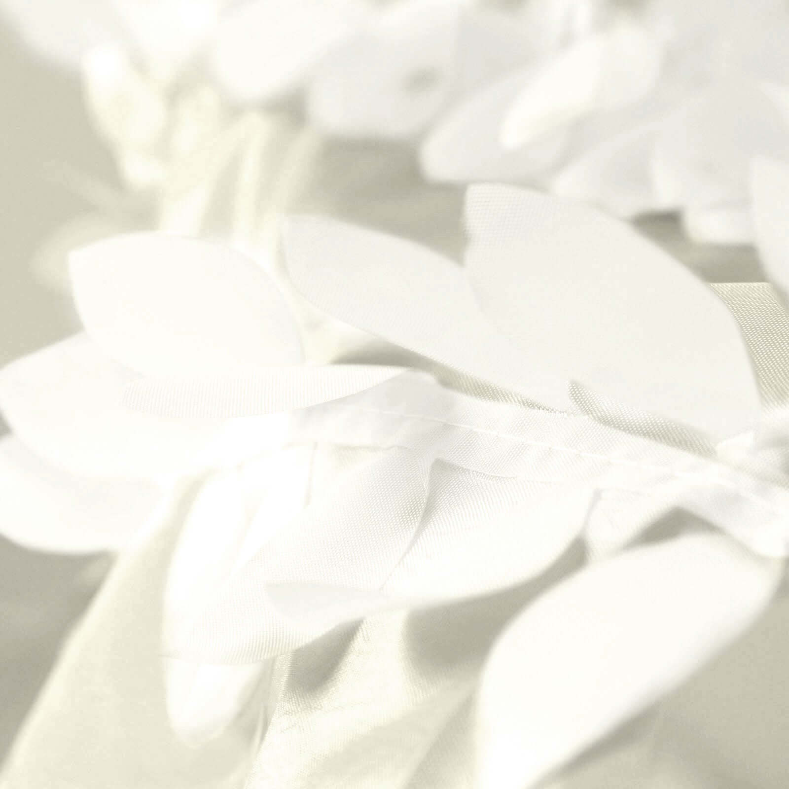 8ftx8ft Ivory 3D Leaf Petal Taffeta Event Curtain Drapes, Backdrop Event Panel With Rod Pocket - Bell Racket Store