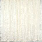 8ftx8ft Ivory 3D Leaf Petal Taffeta Event Curtain Drapes, Backdrop Event Panel With Rod Pocket - Bell Racket Store
