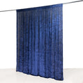 Navy Blue Crushed Velvet Backdrop Curtain â€“ 8ft x 8ft Event Drape with Rod Pocket, Privacy Panel for Photo Booths & Events