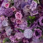 8ftx8ft Roll Up Flower Backdrop for Arch Stand, Lavender Lilac with Fabric Backing - Artificial Silk Roses, Hydrangeas & Chrysanthemums for Weddings - Bell Racket Store