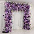8ftx8ft Roll Up Flower Backdrop for Arch Stand, Lavender Lilac with Fabric Backing - Artificial Silk Roses, Hydrangeas & Chrysanthemums for Weddings - Bell Racket Store