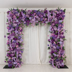 8ftx8ft Roll Up Flower Backdrop for Arch Stand, Lavender Lilac with Fabric Backing - Artificial Silk Roses, Hydrangeas & Chrysanthemums for Weddings - Bell Racket Store