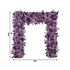 8ftx8ft Roll Up Flower Backdrop for Arch Stand, Lavender Lilac with Fabric Backing - Artificial Silk Roses, Hydrangeas & Chrysanthemums for Weddings - Bell Racket Store