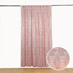 8ftx8ft Rose Gold Geometric Sequin Event Curtain Drapes with Satin Backing, Seamless Opaque Sparkly Backdrop Event Panel in Diamond Glitz Pattern - Bell Racket Store
