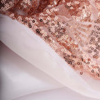 8ftx8ft Rose Gold Geometric Sequin Event Curtain Drapes with Satin Backing, Seamless Opaque Sparkly Backdrop Event Panel in Diamond Glitz Pattern - Bell Racket Store