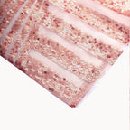 8ftx8ft Rose Gold Geometric Sequin Event Curtain Drapes with Satin Backing, Seamless Opaque Sparkly Backdrop Event Panel in Diamond Glitz Pattern - Bell Racket Store