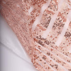 8ftx8ft Rose Gold Geometric Sequin Event Curtain Drapes with Satin Backing, Seamless Opaque Sparkly Backdrop Event Panel in Diamond Glitz Pattern - Bell Racket Store