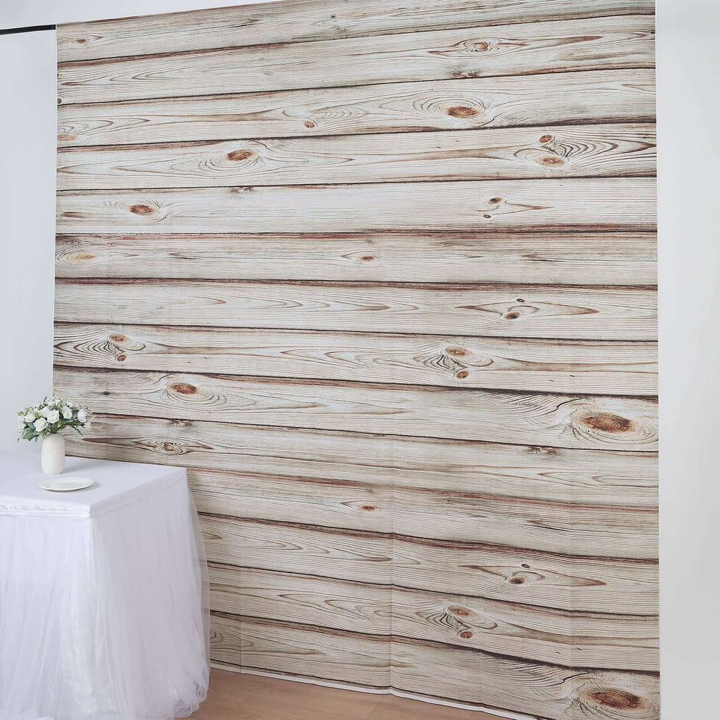 8ftx8ft Rustic White Washed Wood Panel Vinyl Photography Backdrop, Party Photo Booth Background - Bell Racket Store