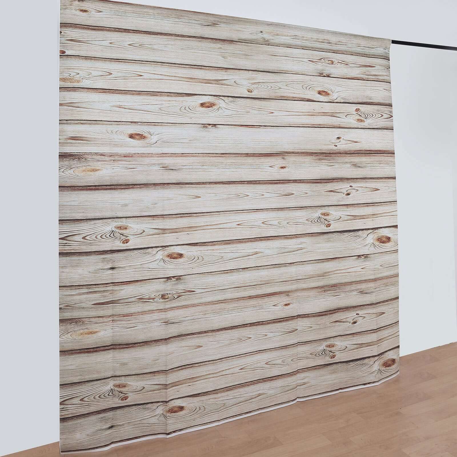 8ftx8ft Rustic White Washed Wood Panel Vinyl Photography Backdrop, Party Photo Booth Background - Bell Racket Store