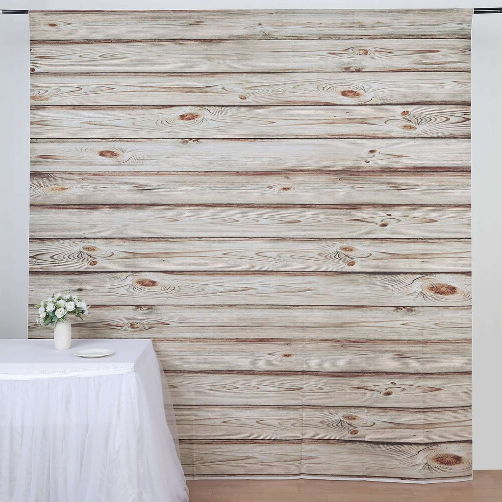 8ftx8ft Rustic White Washed Wood Panel Vinyl Photography Backdrop, Party Photo Booth Background - Bell Racket Store