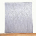 8ftx8ft Silver Geometric Sequin Event Curtain Drapes with Satin Backing, Seamless Opaque Sparkly Backdrop Event Panel in Diamond Glitz Pattern - Bell Racket Store