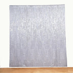 8ftx8ft Silver Geometric Sequin Event Curtain Drapes with Satin Backing, Seamless Opaque Sparkly Backdrop Event Panel in Diamond Glitz Pattern - Bell Racket Store