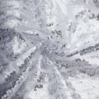 8ftx8ft Silver Geometric Sequin Event Curtain Drapes with Satin Backing, Seamless Opaque Sparkly Backdrop Event Panel in Diamond Glitz Pattern - Bell Racket Store