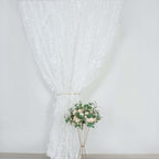 8ftx8ft White 3D Leaf Petal Taffeta Event Curtain Drapes, Backdrop Event Panel With Rod Pocket - Bell Racket Store