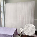 8ftx8ft White Fringe Shag Polyester Event Drapery Panel, Minky Fabric Divider Backdrop Curtain - Bell Racket Store