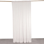 8ftx8ft White Fringe Shag Polyester Event Drapery Panel, Minky Fabric Divider Backdrop Curtain - Bell Racket Store