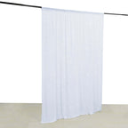 White Crushed Velvet Backdrop Curtain â€“ 8ft x 8ft Event Drape with Rod Pocket, Privacy Panel for Photo Booths & Events