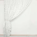 8ftx8ft White Satin Rosette Event Curtain Drapes, Backdrop Event Panel - Bell Racket Store