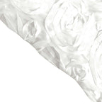 8ftx8ft White Satin Rosette Event Curtain Drapes, Backdrop Event Panel - Bell Racket Store