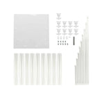 9 - Arm Cluster Acrylic Candelabra Clear with Square Base - Sophisticated Taper Candle Holder Table Centerpiece for Pillar Candles 4ft - Bell Racket Store