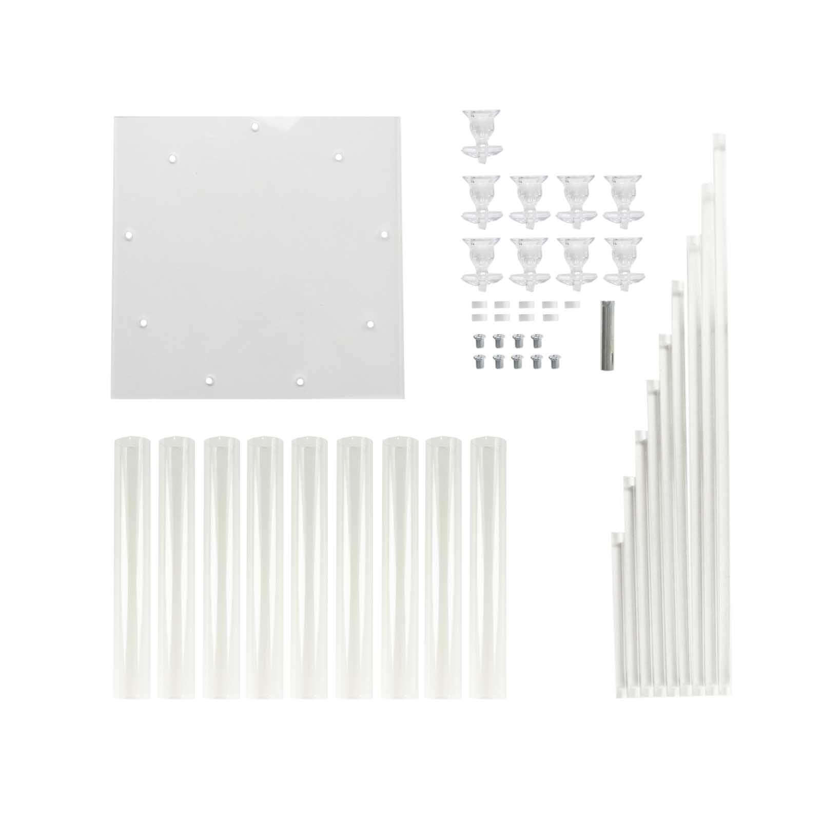 9 - Arm Cluster Acrylic Candelabra Clear with Square Base - Sophisticated Taper Candle Holder Table Centerpiece for Pillar Candles 4ft - Bell Racket Store