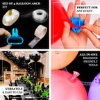 Set of 4 Balloon Arch Kit - Decorating Strips, Balloon Tie Tool, Glue Dots and Curling Ribbon for Party Decorations