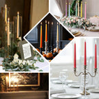 10-Pack Taper Candles Premium Wax Design Black - Unscented Candles for Upscale Settings 10"