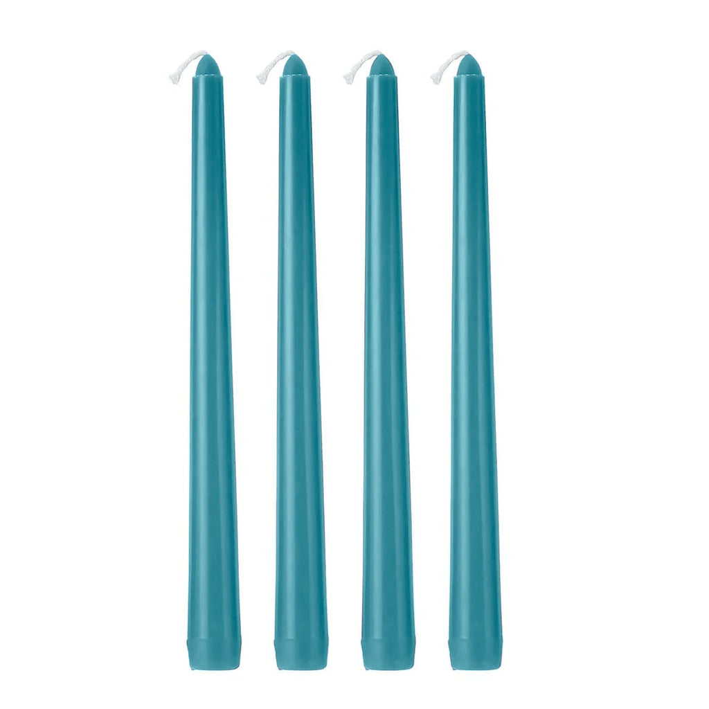10-Pack Taper Candles Premium Wax Design Blue - Unscented Candles for Upscale Settings 10"
