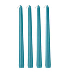 10-Pack Taper Candles Premium Wax Design Blue - Unscented Candles for Upscale Settings 10"