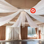 10ftx40ft White Sheer Ceiling Drape Curtain Panels Durable Flame Resistant Fabric